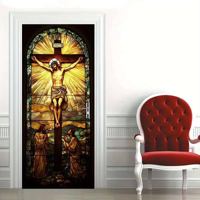 1pc 76.96x199.9cm Jesus Christian Themed Stickers