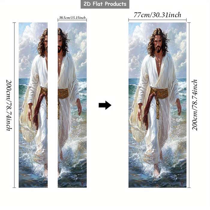1pc 76.96x199.9cm Jesus Christian Themed Stickers