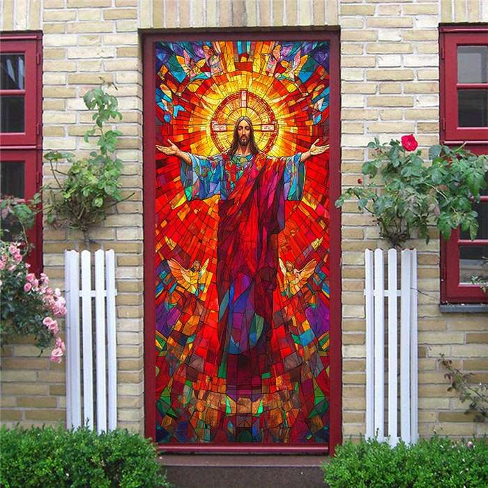 1pc 76.96x199.9cm Jesus Christian Themed Stickers