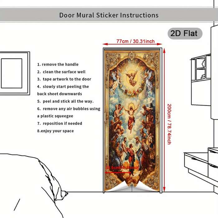 1pc 30.3x78.7 inches   77x200 cm   Jesus Christian Themed Stickers