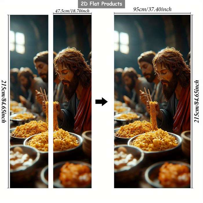 1pc 76.96x199.9cm Jesus Christian Themed Stickers