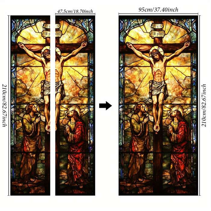 1pc 76.96x199.9cm Jesus Christian Themed Stickers