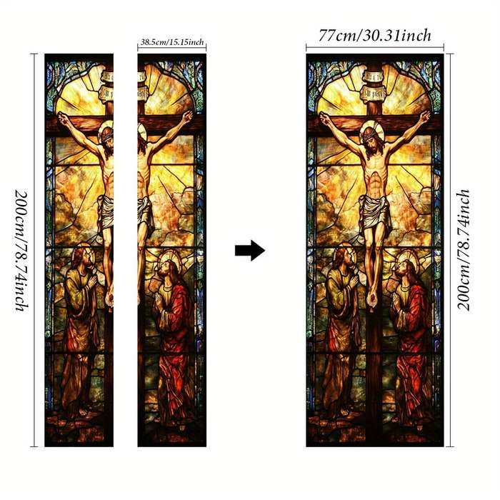 1pc 76.96x199.9cm Jesus Christian Themed Stickers