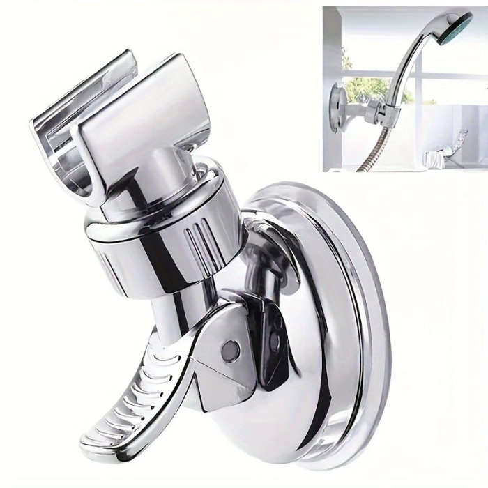 1Pc Adjustable Shower Head Holder With Strong Suction Cup Easy Installation No Tools Needed Bathroom