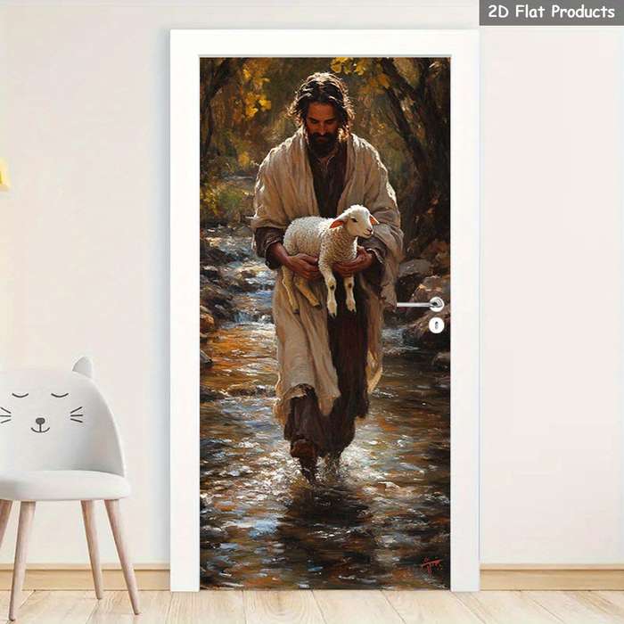 1pc 76.96x199.9cm Jesus Christian Themed Stickers
