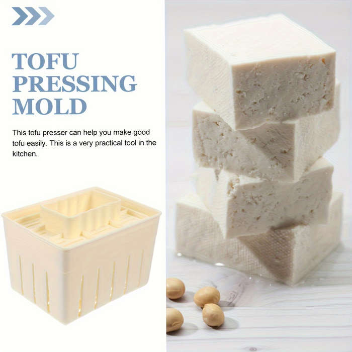 1pc White Plastic Cheese Tofu Press with Multi-Layer Filter Quick and Easy Kitchen Tool for