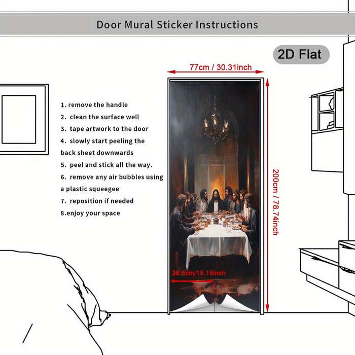 1pc 30.3x78.7 inches   77x200 cm   Jesus Christian Themed Stickers