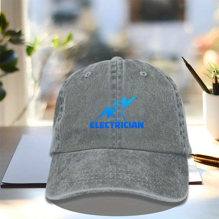 1pc ELECTRICIAN! Baseball Cap Casual Outdoor Sun Hat for Men Women Adjustable 100% Cotton Hat