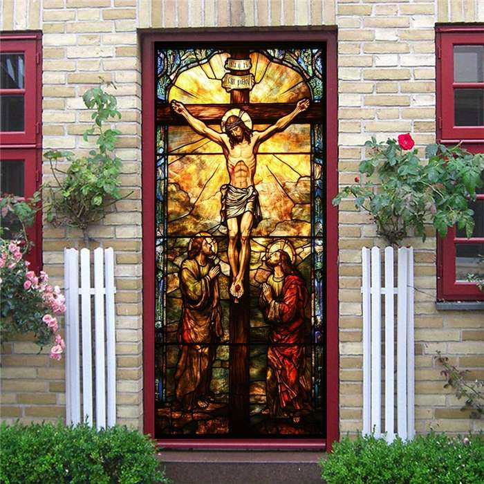 1pc 76.96x199.9cm Jesus Christian Themed Stickers