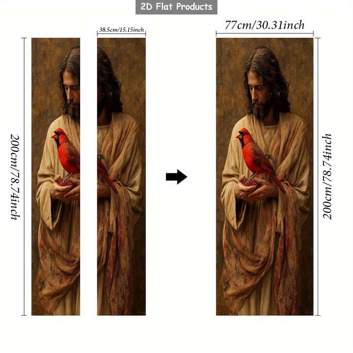 1pc 76.96x199.9cm Jesus Christian Themed Stickers