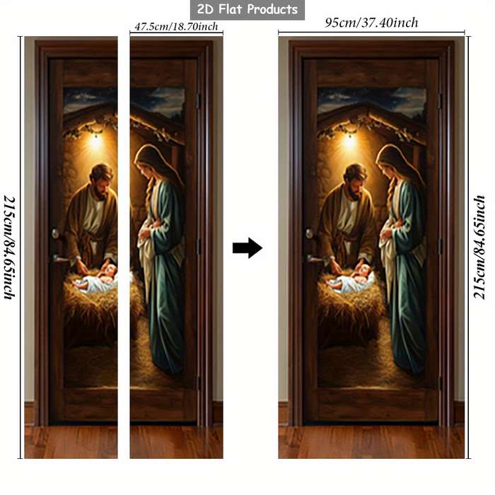 1pc 76.96x199.9cm Jesus Christian Themed Stickers