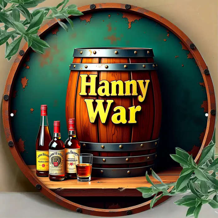 1pc 2.54 cm Hanny War Vintage-Inspired Metal Wall Sign 20.32x20.32 cm Aluminum Decor with Rustic Bar
