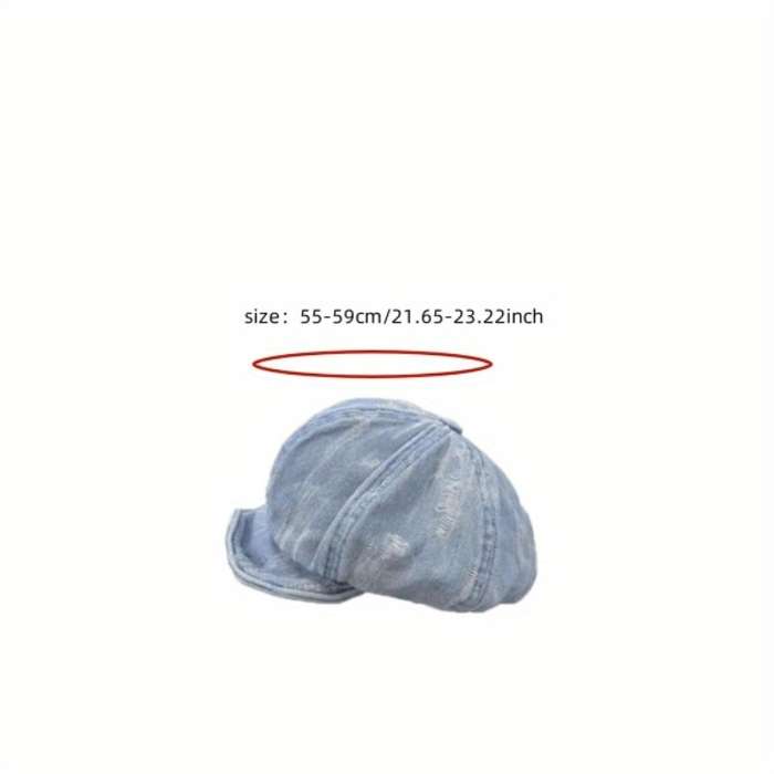 1pc Vintage Distressed Cloud Pattern Beret Hat Acrylic Lightweight Painter Cap with Stripe Cra