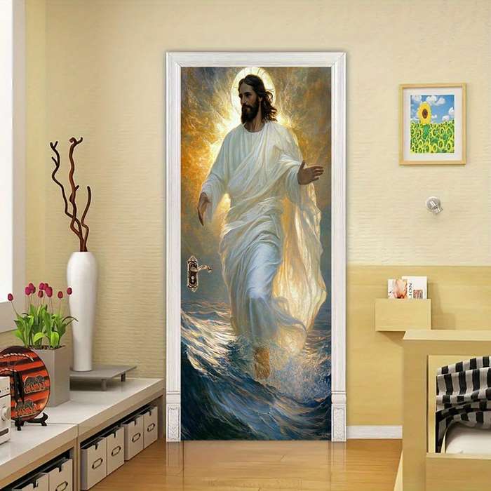 1pc 76.96x199.9cm Jesus Christian Themed Stickers