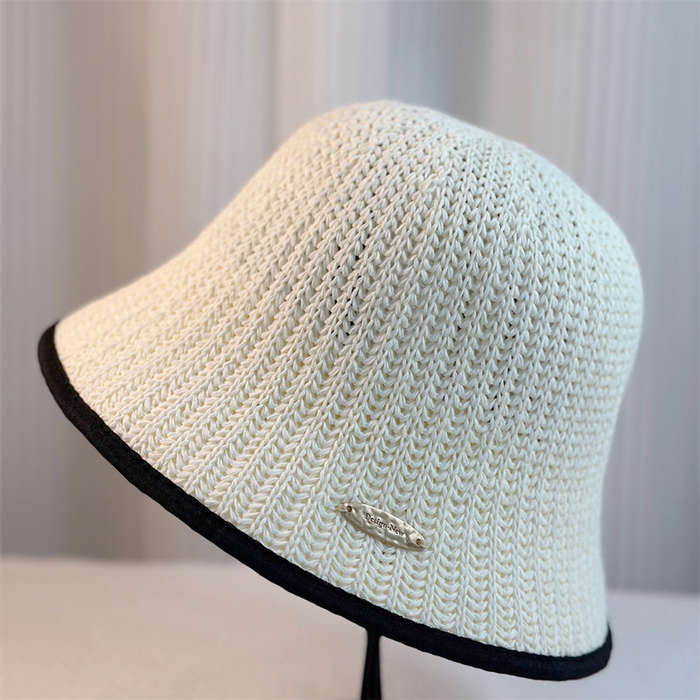 1pc New Japanese Style Men's and Women's Spring Summer Simple Color-Blocking Edge Trim Bucket Hat C