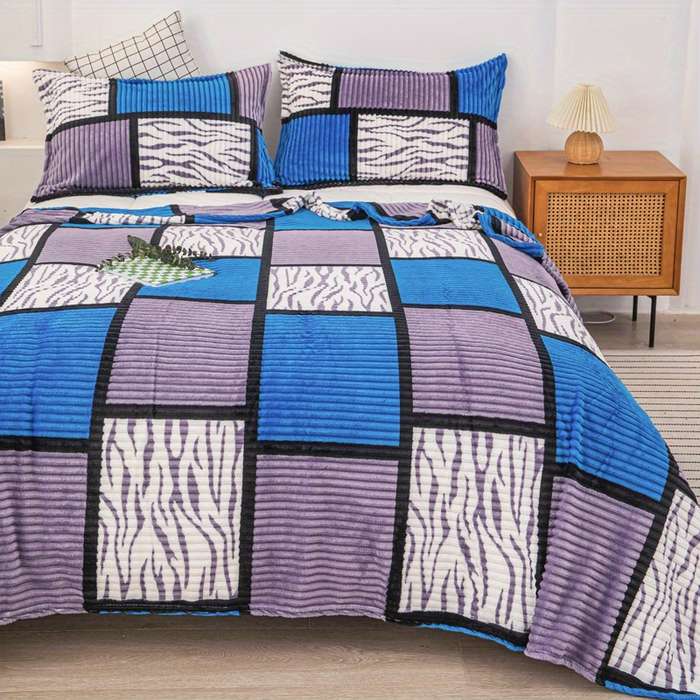 1ps Blanket Color Dark Gray Grid size 39.3INx59IN 150CMx100CM