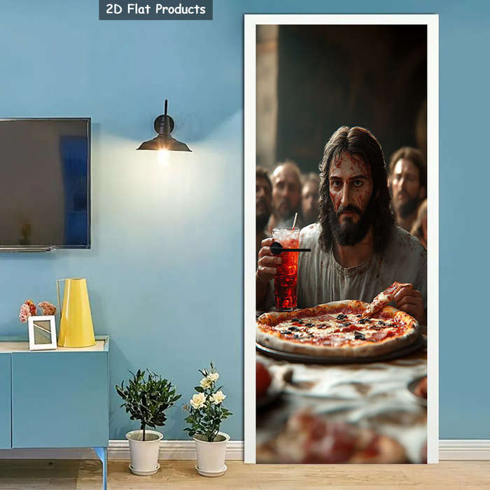 1pc 76.96x199.9cm Jesus Christian Themed Stickers