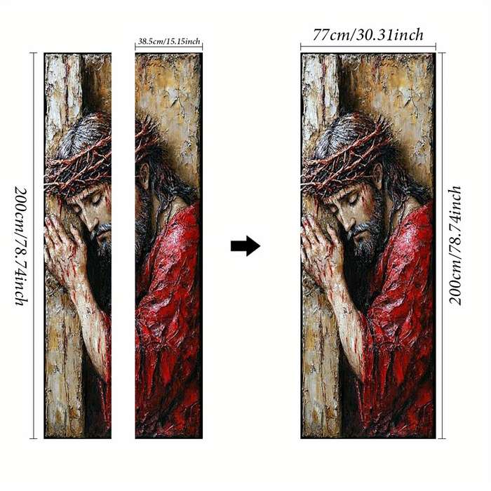1pc 76.96x199.9cm Jesus Christian Themed Stickers