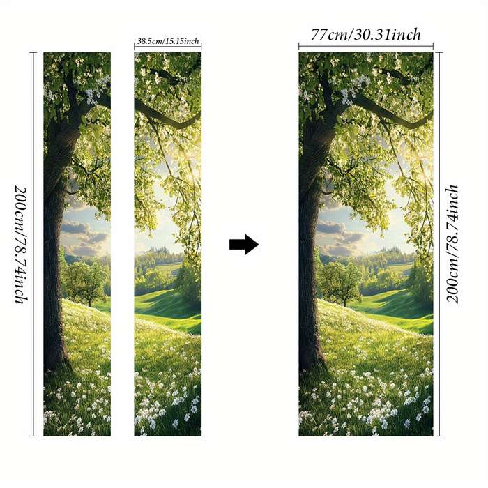 1Pc 76.96x199.9cm Door Window Sticker