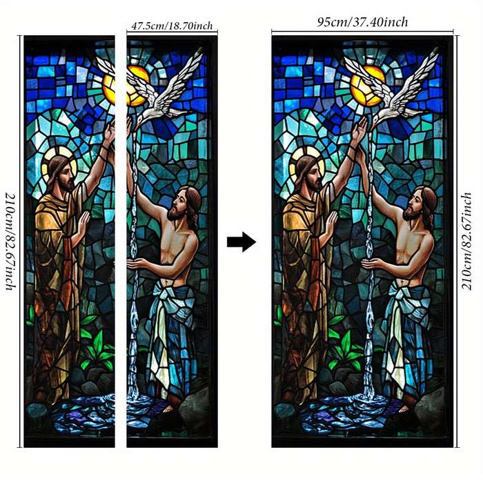 1pc 76.96x199.9cm Jesus Christian Themed Stickers