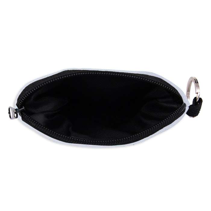 1pc Geometric Print Zipper Coin Purse Lightweight Compact Wallet with Keychain Machine-Washable