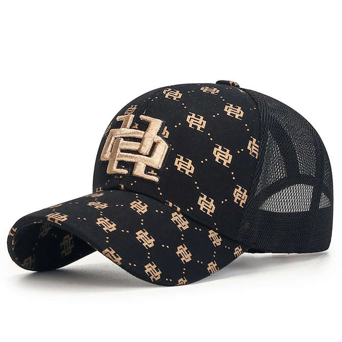1pc The Stylish Baseball Cap For Women With A Full Golden Print And Three-dimensional Embroidery On