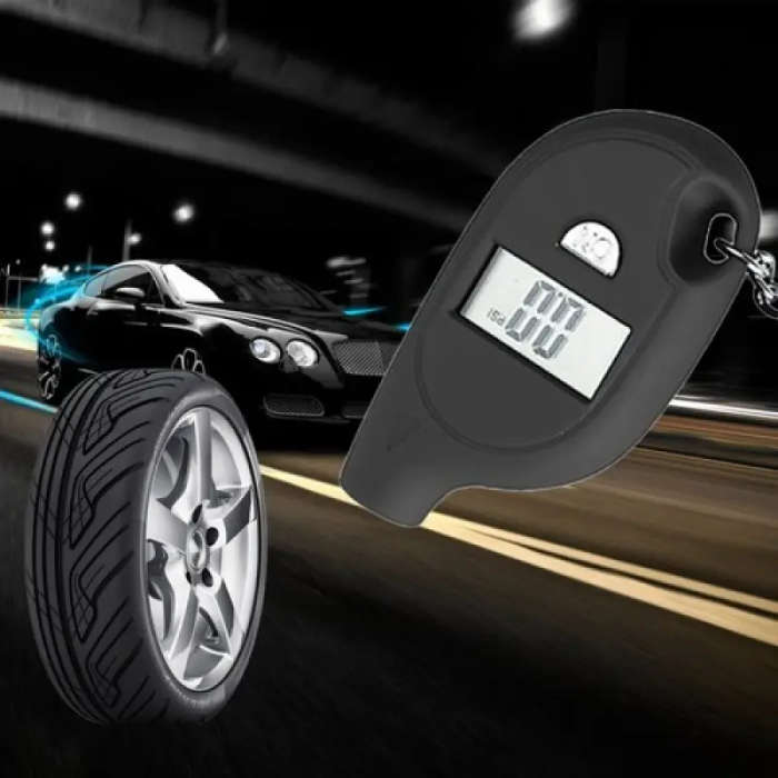 Digital Tire Pressure Gauge With Lcd Display Keychain