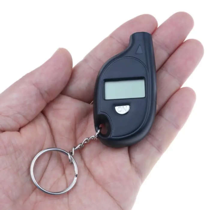 Digital Tire Pressure Gauge With Lcd Display Keychain