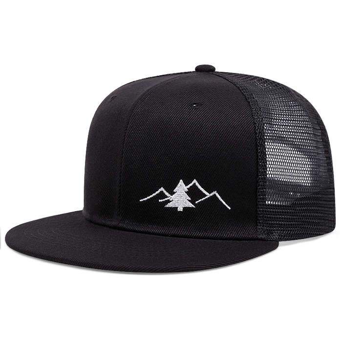1pc Trendy Embroidered Trucker Hat Breathable Mesh Baseball Cap for Outdoor Skateboarding Busin