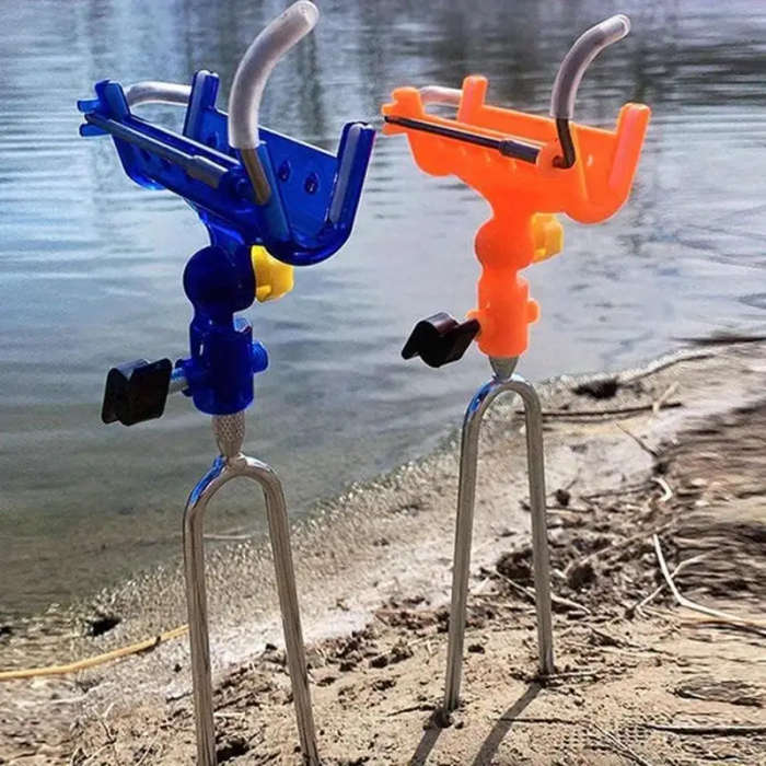 1pc 360° Adjustable Stainless Steel Fishing Rod Holder Self-Locking Insert Design for Easy Setup Rod