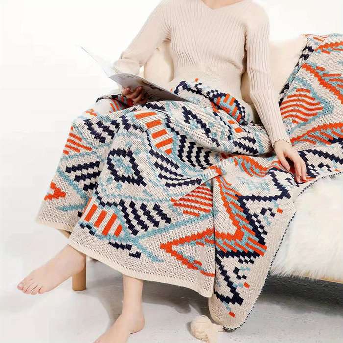 1ps Blanket Color Checkered Mosaic size 80x120cm