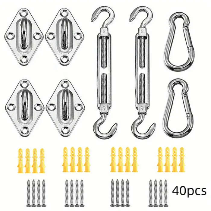 Complete Shade Sail Hardware Kit For Triangular And Rectangular Installations