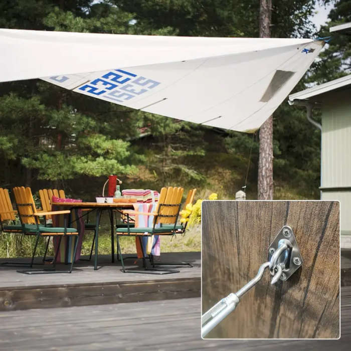 Complete Shade Sail Hardware Kit For Triangular And Rectangular Installations