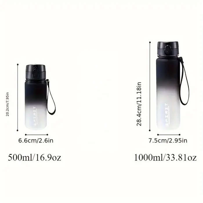 1pc Lightweight Gradient Water Bottle with Strap Leakproof Portable for Sports Fitness Travel PVC-Fr