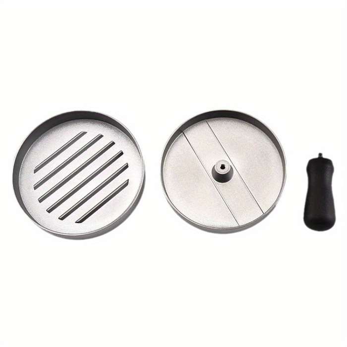 1pc Non-Stick Manual Burger Press Durable Metal Meat Veggie Grill Mold with Ergonomic Handl