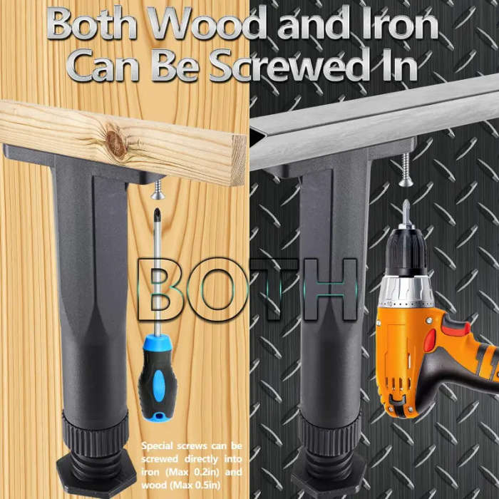 4-Pack Adjustable Bed Frame Support Legs