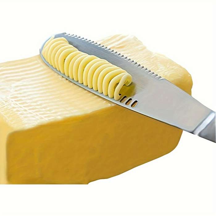1pc Stainless Steel Cheese Knife 4-Inch Butter Knife with Holes Suitable for Cheese Bread Jam