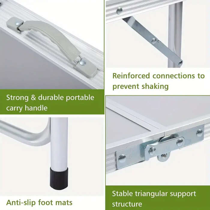 Outdoor Portable Aluminum Folding Table With Storage Cabinet