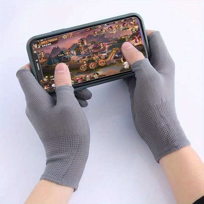 1 Pair Gray Warm Gloves