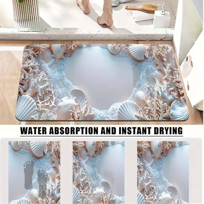 3 Piece Ocean Coast Bath Mat Set