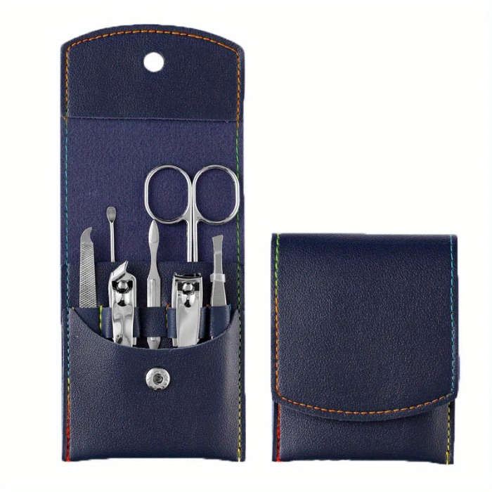 7pcs set Nail Clippers Manicure Tool Set with Portable Travel Case Cuticle Nippers And Cutter Kit