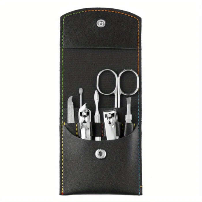 7pcs set Nail Clippers Manicure Tool Set with Portable Travel Case Cuticle Nippers And Cutter Kit