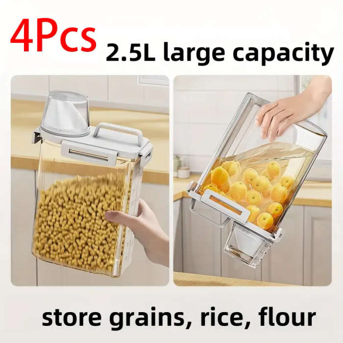 4-Pack 2.5L/84oz Airtight Food Storage Containers