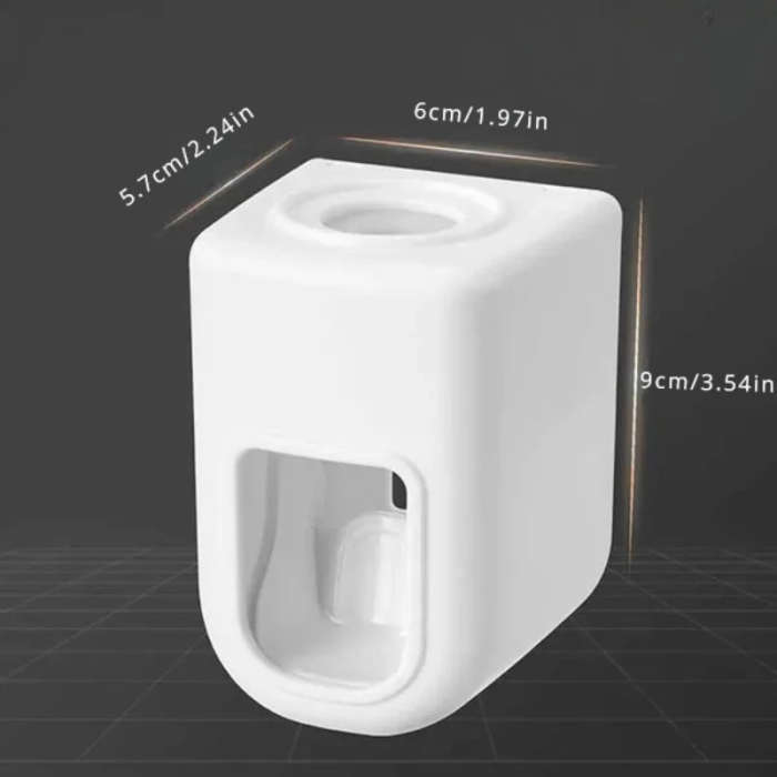 1Pc Easy Install Wall Mounted Automatic Toothpaste Dispenser Toothbrush Holder