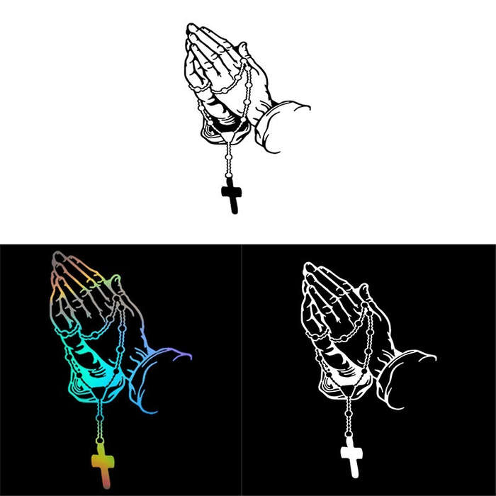 2pcs Black Jesus Christian Themed Stickers