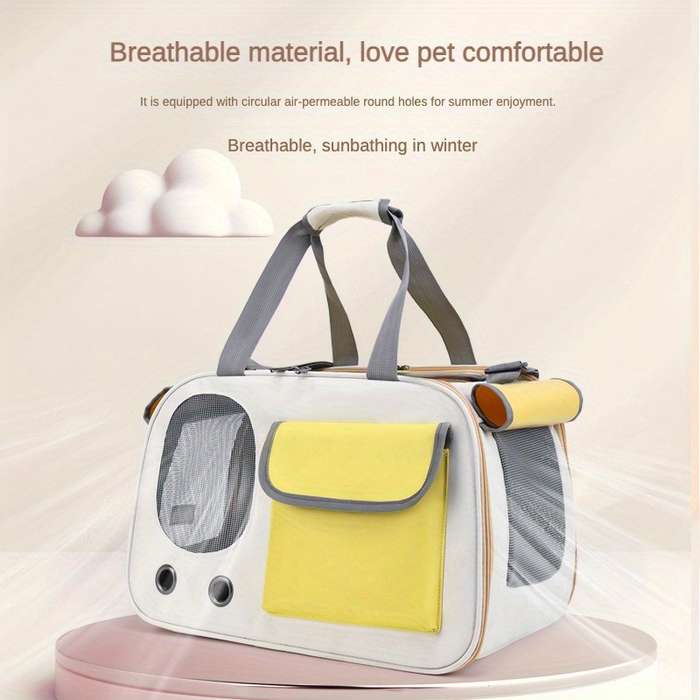 1pc Beige And Black a Pet Bag