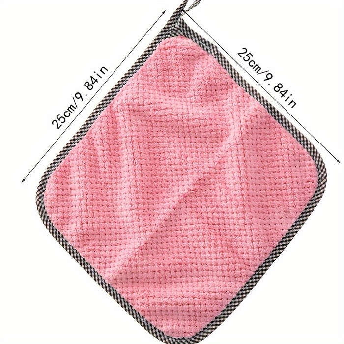 5pcs Thickened Coral Velvet Dish Towels Soft Absorbent Towels For Kitchen Bathroom Car Win