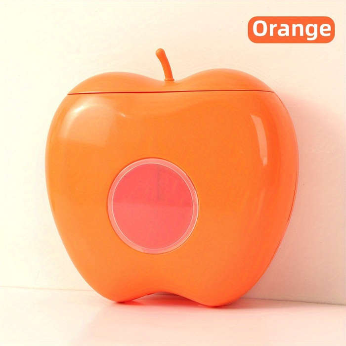 1pc Multipurpose Apple-Shaped Wall-Mounted Storage Organizer for Plastic Wrap and Food Covers