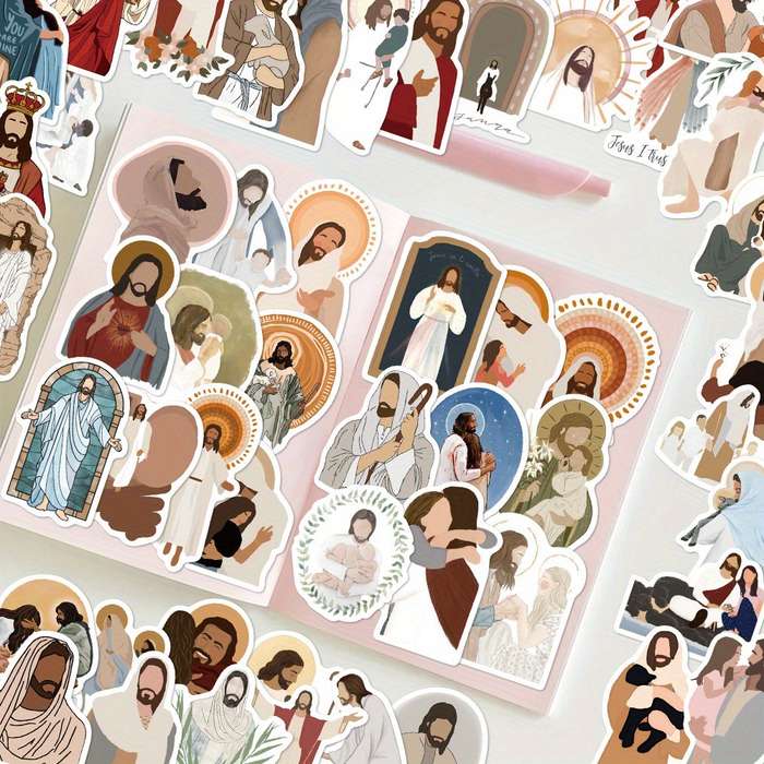 52pcs Jesus Jesus Christian Themed Stickers