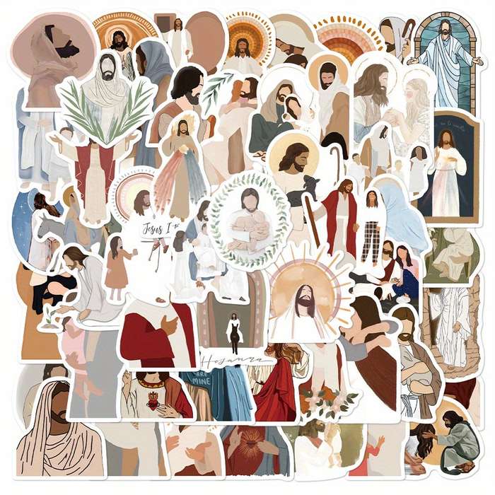 52pcs Jesus Jesus Christian Themed Stickers